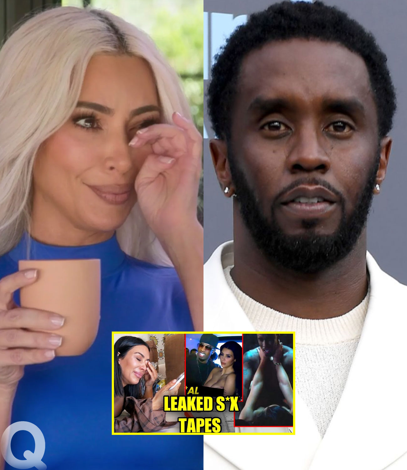 Kim Kardashian shocked as leaked footage with Diddy freaking out in bed ...